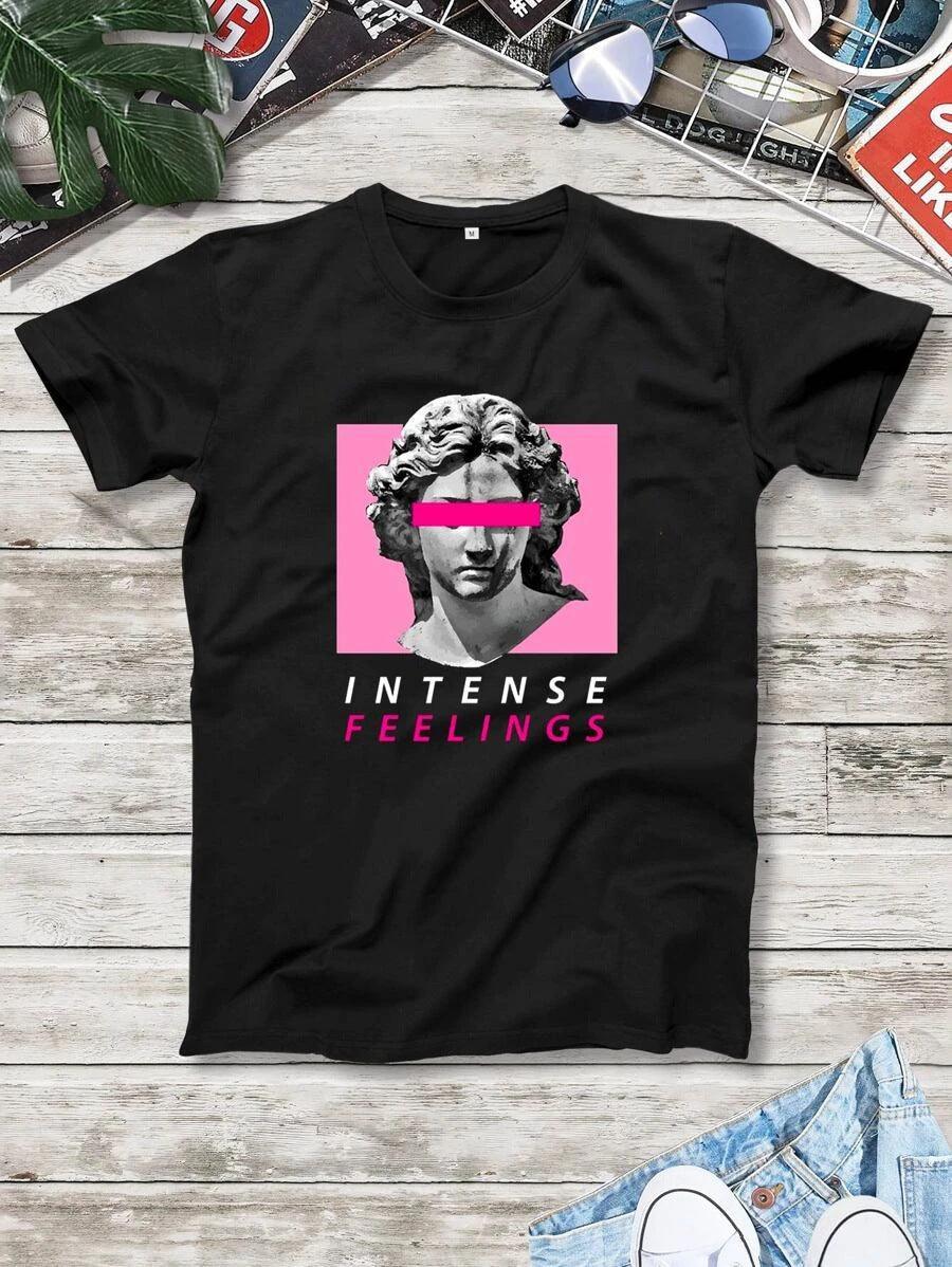 spring and summer new heat transfer printing ladies short-sleeved T-shirt - ItemBear.com