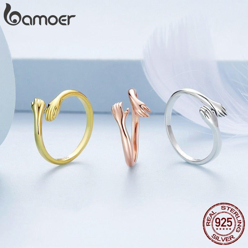 Sterling Silver Embrace Ring Hug - ItemBear.com