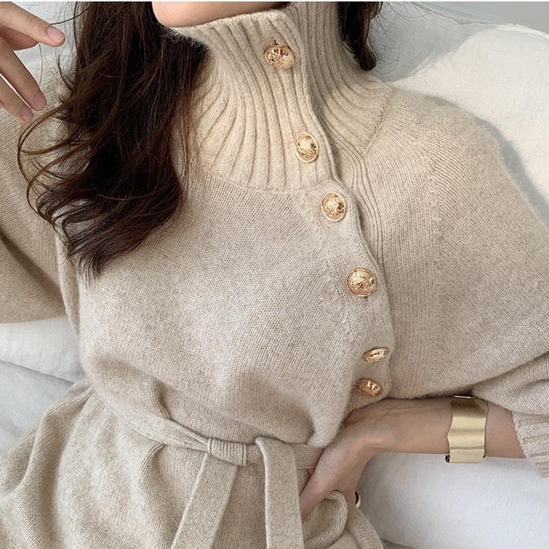 Summer Women Long Loose Knitted Sweater Dress Long Sleeve Elegant Slim Casual Chic Dresses Fashion Y2K Clothes - ItemBear.com
