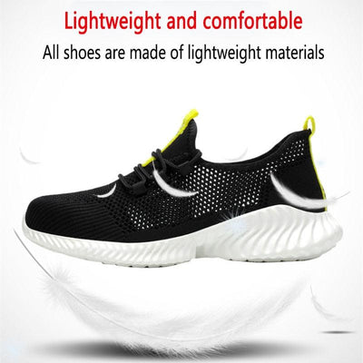 summer work shoes with protection breathable Lightweight safety shoes with iron toe anti-stab anti-slip working summer shoes - ItemBear.com