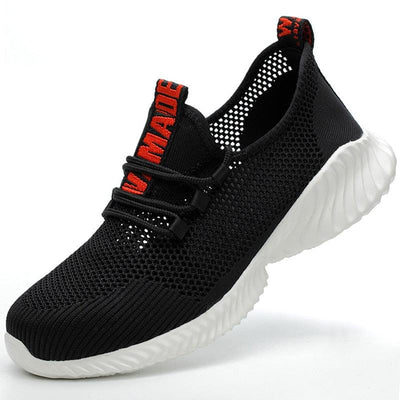 summer work shoes with protection breathable Lightweight safety shoes with iron toe anti-stab anti-slip working summer shoes - ItemBear.com