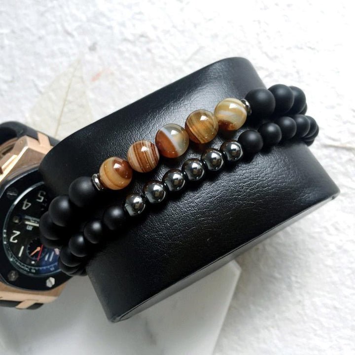 The Protector Hematite Agate Balancing Bracelet Set - ItemBear.com