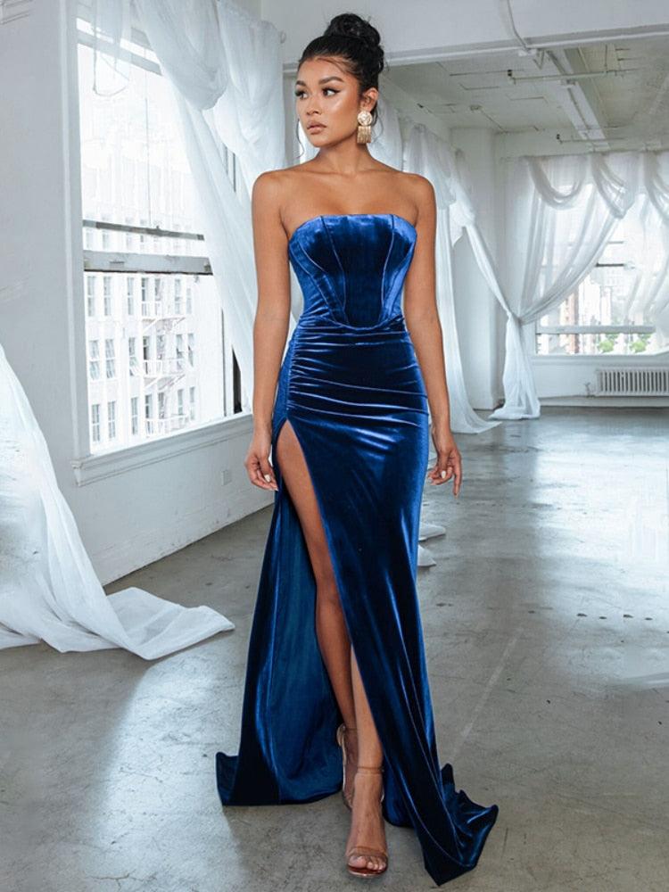 Tiara Backless Velvet Dress - ItemBear.com