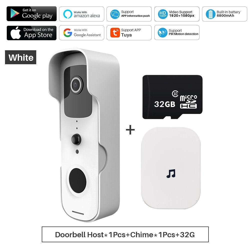 Tuya Smart Video Doorbell WiFi 1080P Video Intercom Door Bell IP Camera Two-Way Audio Works With Alexa Echo Show Google Home - ItemBear.com