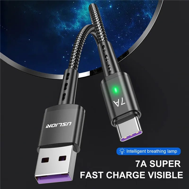 USLION 7A Fast USB C Cable Type C Cable Fast Charging Data Cord Wire For MacBook Xiaomi Samsung USB C to USB C Cable For Huawei - ItemBear.com