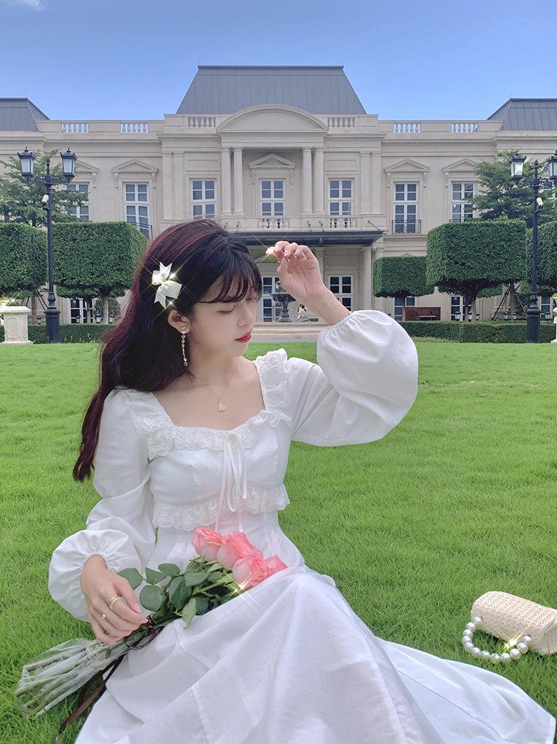 Vintage Victorian White Lace Dress Maxi Dress - ItemBear.com