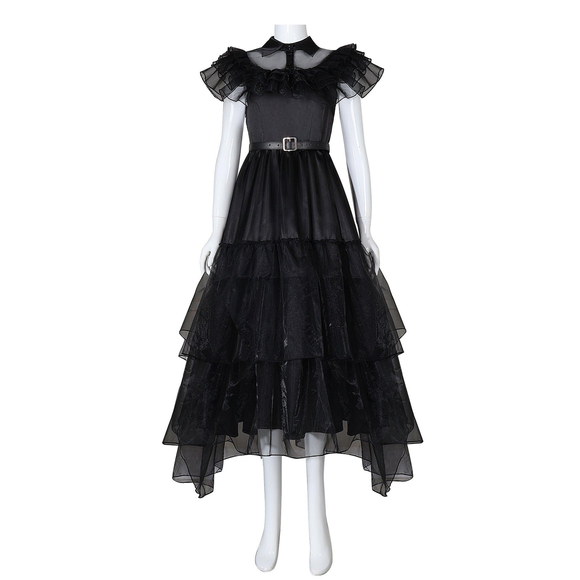 Wednesday Adams family cos American drama with the same prom dress skirt wednesday black dress - ItemBear.com