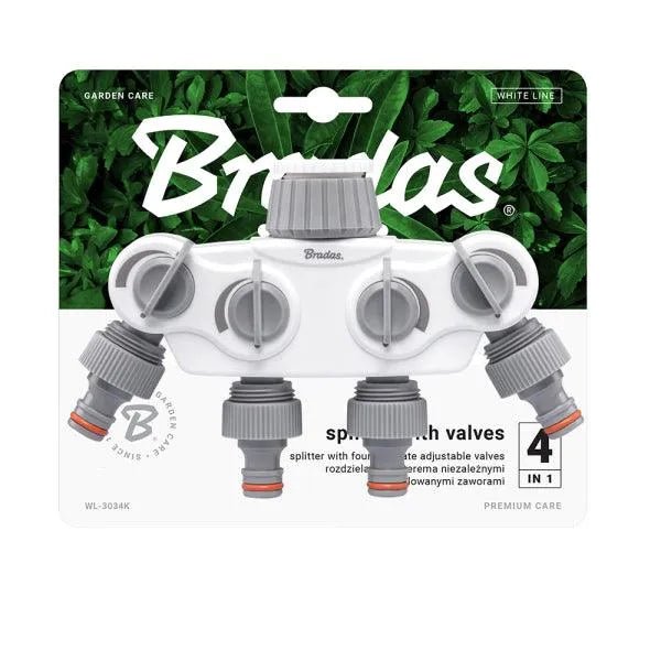 WHITE LINE SOLID 4-way manifold with 1 "or 3/4" tap valves - ItemBear.com