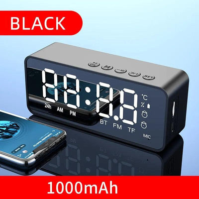 Wireless Bluetooth Speaker Small Mini Alarm Clock Portable Cannon Mini Voice Broadcast the Card Instert Vehicular Audio System - ItemBear.com