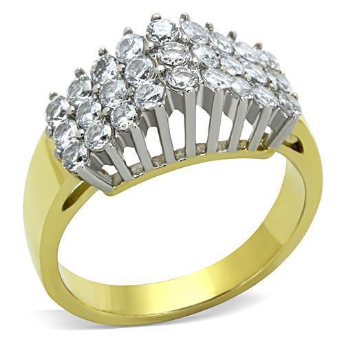 Women Stainless Steel Cubic Zirconia Rings TK1376 - ItemBear.com