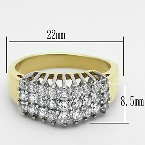 Women Stainless Steel Cubic Zirconia Rings TK1376 - ItemBear.com