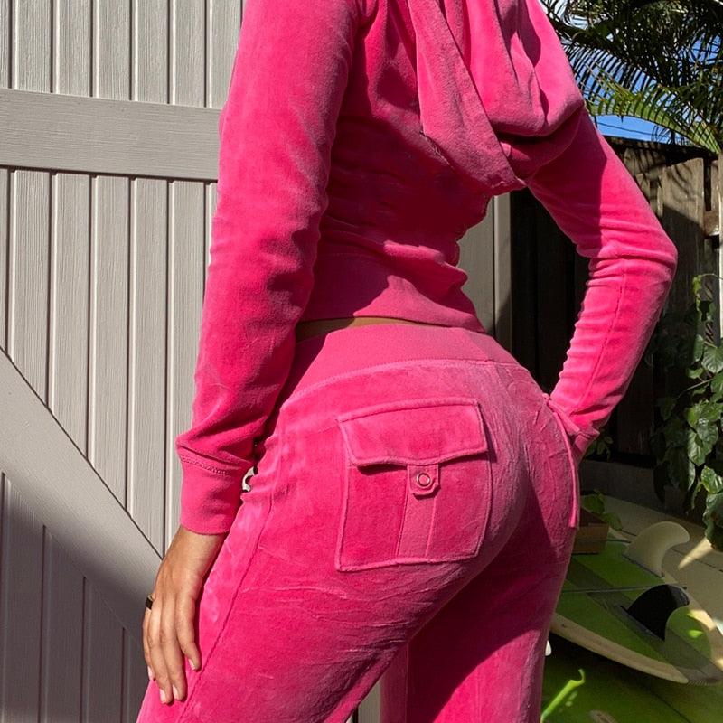 Women's Velvet Zip Up Crop Hoodies - ItemBear.com