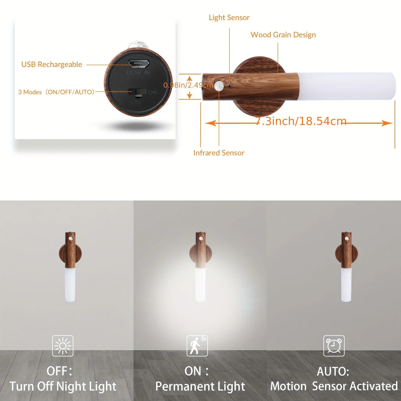 Wood Motion Sensor Light - ItemBear.com