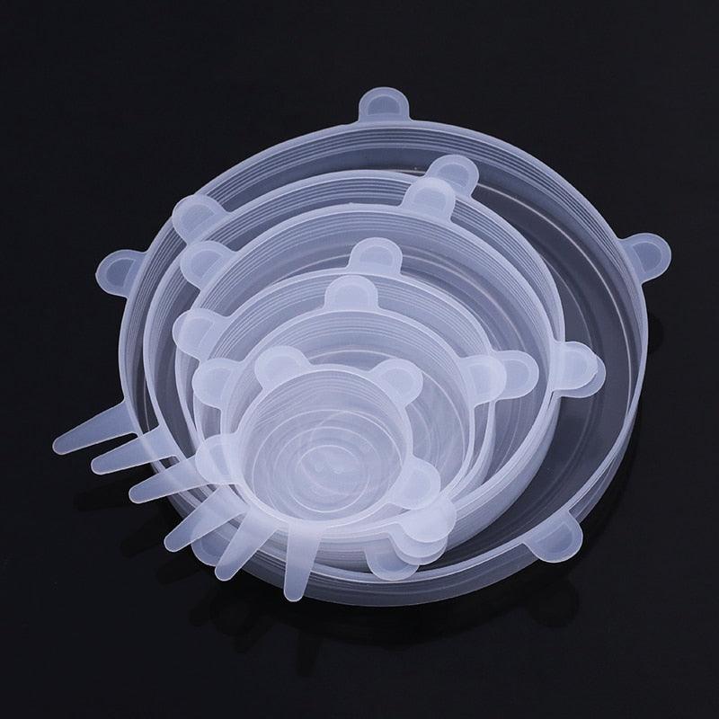 WORTHBUY 6 Pcs/Set Food Silicone Cover Cap Universal Silicone Lids For Cookware Bowl Reusable Stretch Lids Kitchen Accessories - ItemBear.com