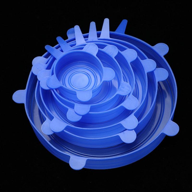WORTHBUY 6 Pcs/Set Food Silicone Cover Cap Universal Silicone Lids For Cookware Bowl Reusable Stretch Lids Kitchen Accessories - ItemBear.com