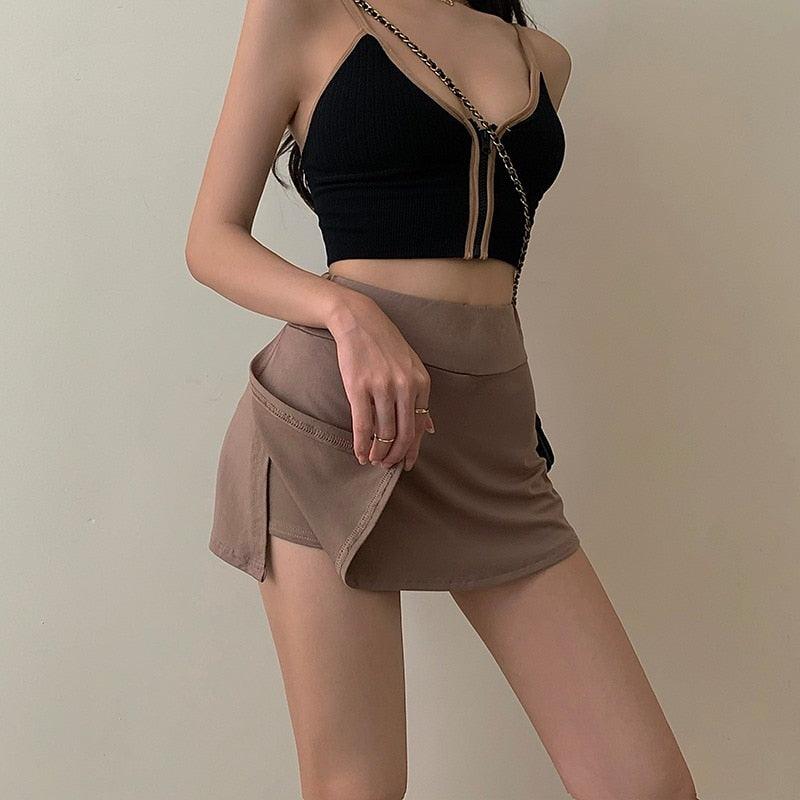 Y2K Solid Tight Mini Skirt - ItemBear.com