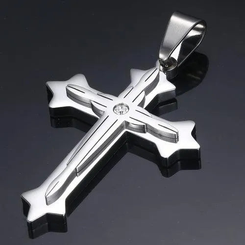 Dropshipping Cross Pendant Necklaces For Men Black Gold Color Silver AliExpress Winners