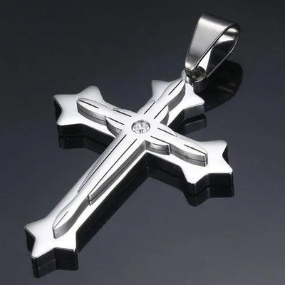 Dropshipping Cross Pendant Necklaces For Men Black Gold Color Silver AliExpress Winners